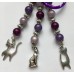 Sleutelhanger tassenhanger katten paars lila